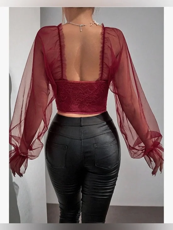 ❤️ Long sleeve crop top - Picture 2 of 4
